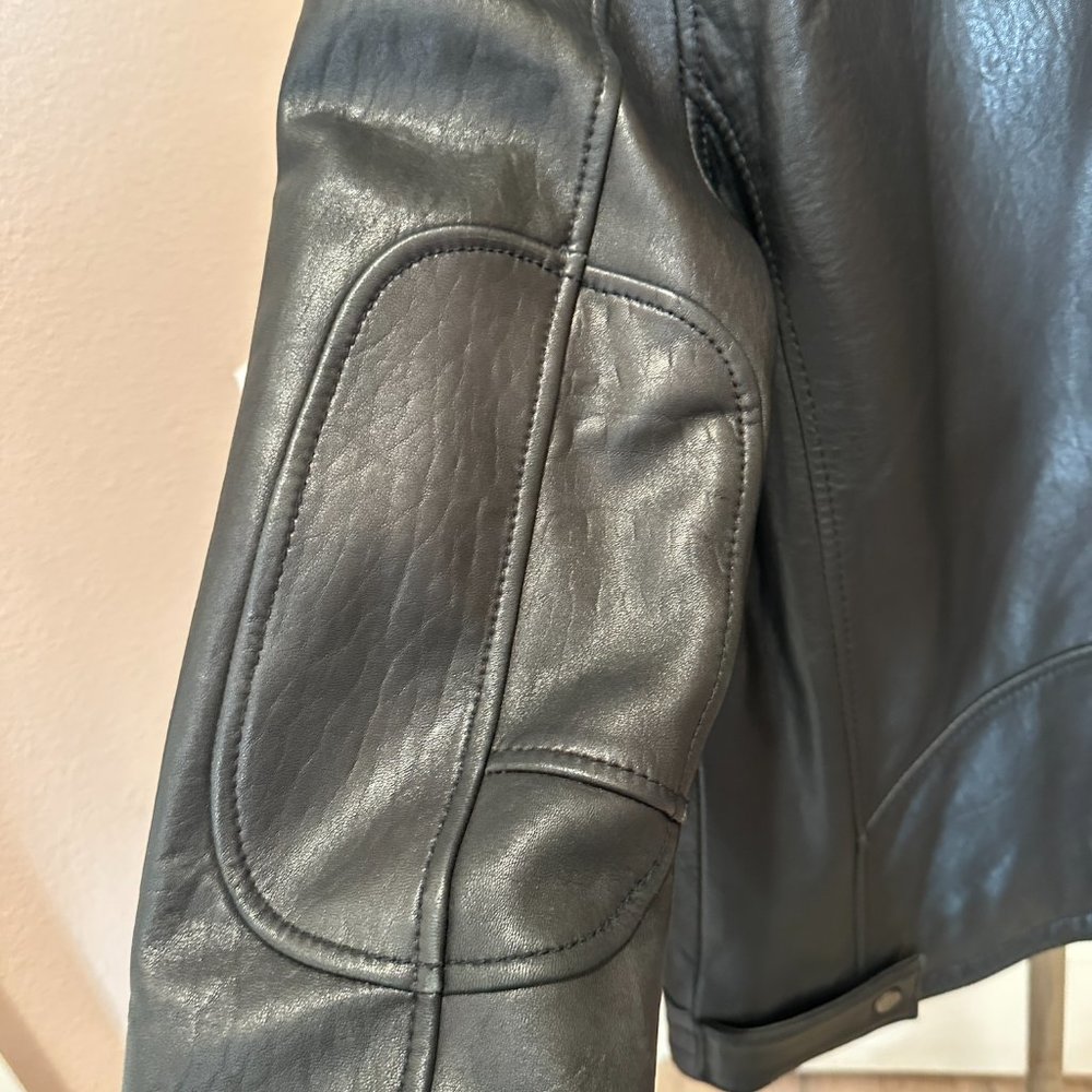 Men's Brown Leather Bomber Jacket - Picture 11 of 11